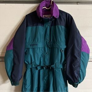 Vintage Columbia Colorblock Women's Ski Suit Large